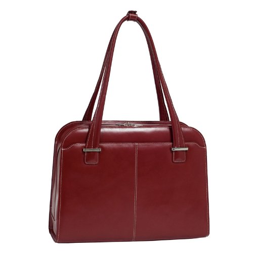 McKleinUSA OAK GROVE 96636 Red Leather Fly-Through Checkpoint-Friendly Ladies' Briefcase