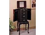 Jewelry Armoire with 4 Open Drawers and 2 Side Drawers in Cherry Finish ADS6012-ch Jewelry Armoire with 4 Open Drawers and 2 Side Drawers in Cherry Finish ADS6012-ch