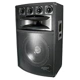 New Pyle PADH1589 PA Speaker 1.0-Channel Heavy Duty Handles Ported Enclosure For Added Bass Respons