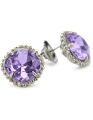 Sorrelli "Chantilly Lace" Cushion Cut Silver-Tone Stud Earrings
