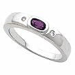 14K White Gold Amethyst and Diamond Ring
