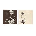 Natural/Chocolate Floral 2-pc. Fabric Canvas Wall Art Set