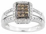 10KT WG .50CTW WHITE AND CHOCOLATE DIAMOND RING