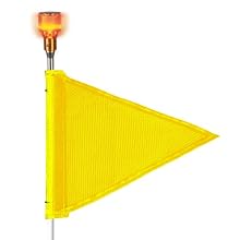 Flagstaff FS10 Triangular Safety Flag with Light, Threaded Hex Base
