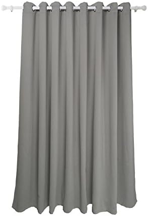 FY-Living Microfiber Solid Woven Blackout Curtains with Grommets, One Panel, 100" x 84", Grey