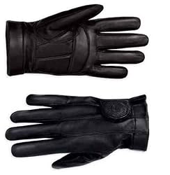 Harley-Davidson&reg; Men's Skull Leather Full-Finger Gloves. Ergonomic thumb. Graphics. 98259-10VM