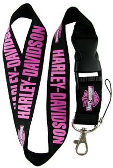 1 X Harley Davidson Pink Lettering ~ Neck Lanyard Keychain Holder