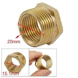 15.1 x 20mm M/F Thread Hexagon Brass Pipe Nipple Fitting