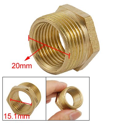 Amico 15.1 x 20mm M/F Thread Hexagon Brass Pipe Nipple Fitting