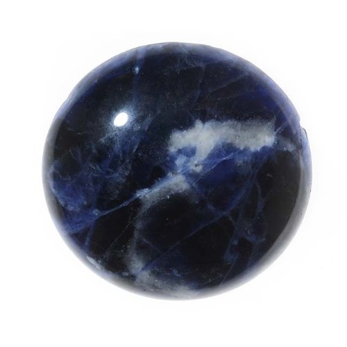 Blue Sodalite Gemstone Round Flat-Back Cabochons 25mm (1 Piece)