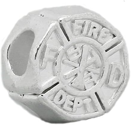 European Silver Plated Firefighter Charm Spacer Bead