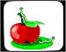 Mouse Pad with apple, caterpillar Image