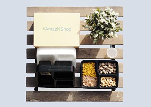Divided 3 Compartment Food Storage Lunch Box Container Set. Air Tight, Leak &amp; Spill Proof Lid, Bento, BPA Free, Microwaveable &amp; Reusable for Adults &amp; Kids. 12 Pack, Lifetime Guarantee.