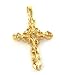 24k Gold Layered (GL) Diamond Cut LARGE Filigree Spiritual Cross Charm/Pendant ~ LIFETIME WARRANTY