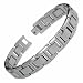 Titanium Link Bracelet Satin High Polish with Silver Inlay 8.5