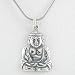 Sitting Buddha Pendant on a 16" Rhodium and Sterling Silver Snake Chain, #8500