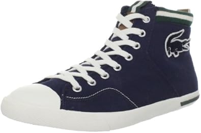 Lacoste - Mens Newton Mid Vy2 Shoes In Dark Blue/Off White