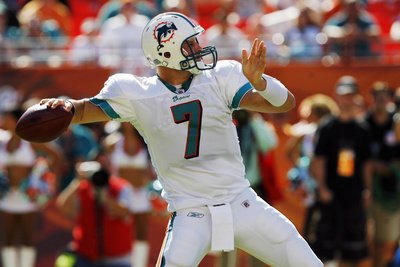 Buccaneers Dolphins Football: Miami, FL - Chad Henne Photographic Poster Print by Hans Deryk, 18x12