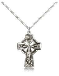 Celtic Crucifix Pendant, Sterling Silver