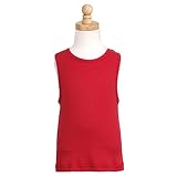 Boys Basic Red Rib Knit Crew Neck Tank Top Shirt 4