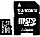 Transcend 4 GB microSDHC Class 6 Flash Memory Card TS4GUSDHC6E
