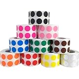 1/2" Round Color Coding Labels - 10,000 Total Inventory Dot Stickers | 10 Different Colors of Dot Labels | 1,000 Labels Per Color