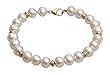 9ct Yellow Gold Rondells On 7-7.5mm White Semi Round Cultured Freshwater Pearl Bracelet 18.4cm