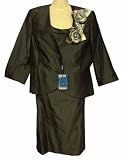 Presen Black Silk 2 Piece Jacket Dress Suit Outfit Mother of Bride Wedding Size 14
