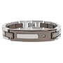 Men's Stainless Steel Bracelet with Diamond-Accent and Brown Plating, 8.25''