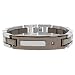 Men's Stainless Steel Bracelet with Diamond-Accent and Brown Plating, 8.25''