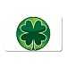 Magnet Rectangular of Green Shamrock (Celtic, Club, Gold, Irish, Ireland, Little, Charm, Cross, Four Leaf Clover, Jewelry, Necklace, Pendant, Ring, Tattoo, Diamond, Designs, Charm, Lucky, Luck)