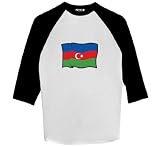 Azerbaijan Flag - Raglan 3/4 Sleeve T-Shirt