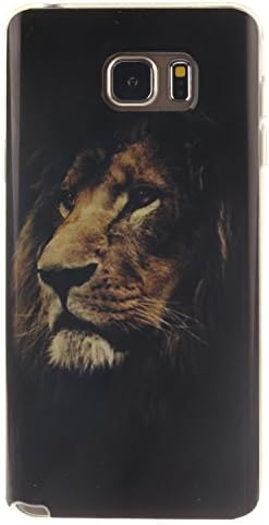 Galaxy Note 5 Case, Hongqing Shop Fashion Style Ultra Slim Exact Fit Flexible TPU Soft Back Cover Protective Skin Case for Samsung Galaxy Note 5 2015 Releas (Lion)
