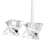 Nambe Spirit Candlestick/Votive Crystal Pair