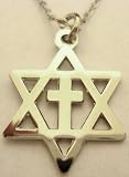 Messianic Star of David Jews for Jesus Christians for Isreal Cross Pendant Necklace w/chain