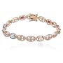 18k Yellow Gold Plated Sterling Silver Multi-Gemstone and Diamond Bracelet, 7.25"