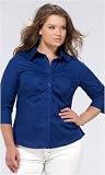 Plus Size Gramercy Ruched Poplin Blouse