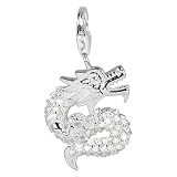 charms SilberDream 925 Sterling Silber Charm Drache Zirkonia weiß Anhänger für Armband Kette Ohrring FC220W