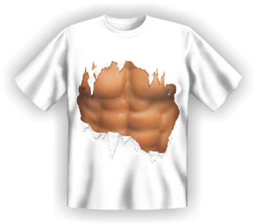 Mann nackt Fun T-Shirt, wei? L