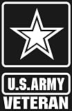 U.S. ARMY VETERAN STAR Logo white window or bumper sticker