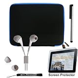 Apple Ipad Tablet ( 3G , wifi , WiFi + 3G ) Hard Nylon Cube Carrying Case for ipad ( iPad Accessories Only ) + Includes a 4-inch eBigValue (TM) Determination Hand Strap + Anti-Glare Screen Protector for IPad Tablet (All Models) + Fashion Earbud Headset Headphones 3.5mm In-Ear Stereo ( WHITE ) + Premium Quality Metal Stylus Styli for Apple iPad