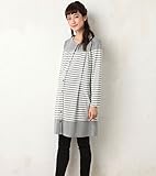 Angeliebe エンジェリーベ 授乳 口 付 スムース ボーダー × 無地 パンツ パジャマ M グレー