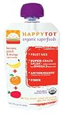 HAPPYTOT Organic Superfoods for Tots, Banana, Mango & Peach, 8 - 4.22 Ounce Pouches per Box, (Pack of 2)