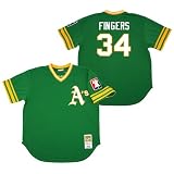 Oakland Atheltics Authentic 1976 Rollie Fingers Road Jersey by Mitchell & Ness