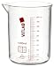 CapitolBrand CBV-V61403-E1 Polymethylpentene Low Form Griffin Beaker, 100mL Graduation Interval, 1000mL Capacity, Red