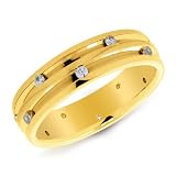 14K Yellow Gold Channel Set Men's Diamond Band Ring