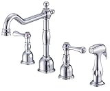 Danze D414357 Opulence Double-Handle Kitchen Faucet with Lever Handles and Spray, Chrome
