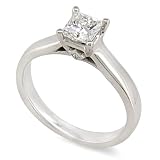 14k White Gold 1/2ctw Princess Cut Diamond Engagement Ring (HI/I1)