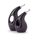 Rachael Ray Stoneware 2-Piece EVOO Oil and Vinegar Bottle Set, Purple