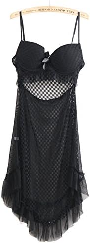 FQQ Women's Sexy Lace Mesh Lucency Lingerie Nightwear Babydoll Dress